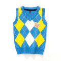 15CSK014 2016 nice winter thick warm argyle vest kid clothing